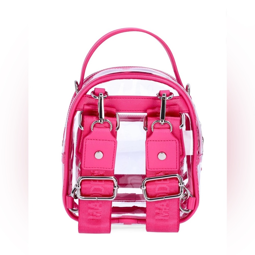 Madden NYC Clear Mini Convertible Backpack Fuchsia NWT - Picture 2 of 10